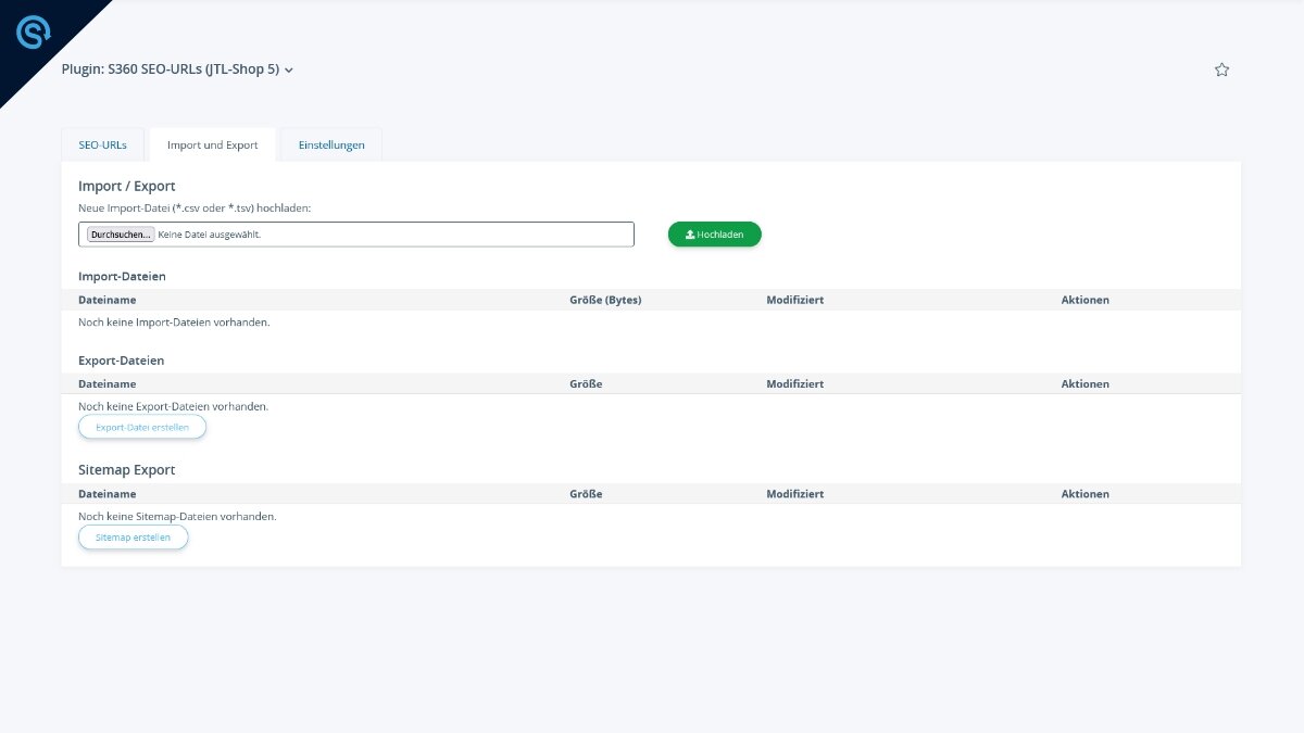 S360 SEO-URLs - Adminbereich URL Übersicht