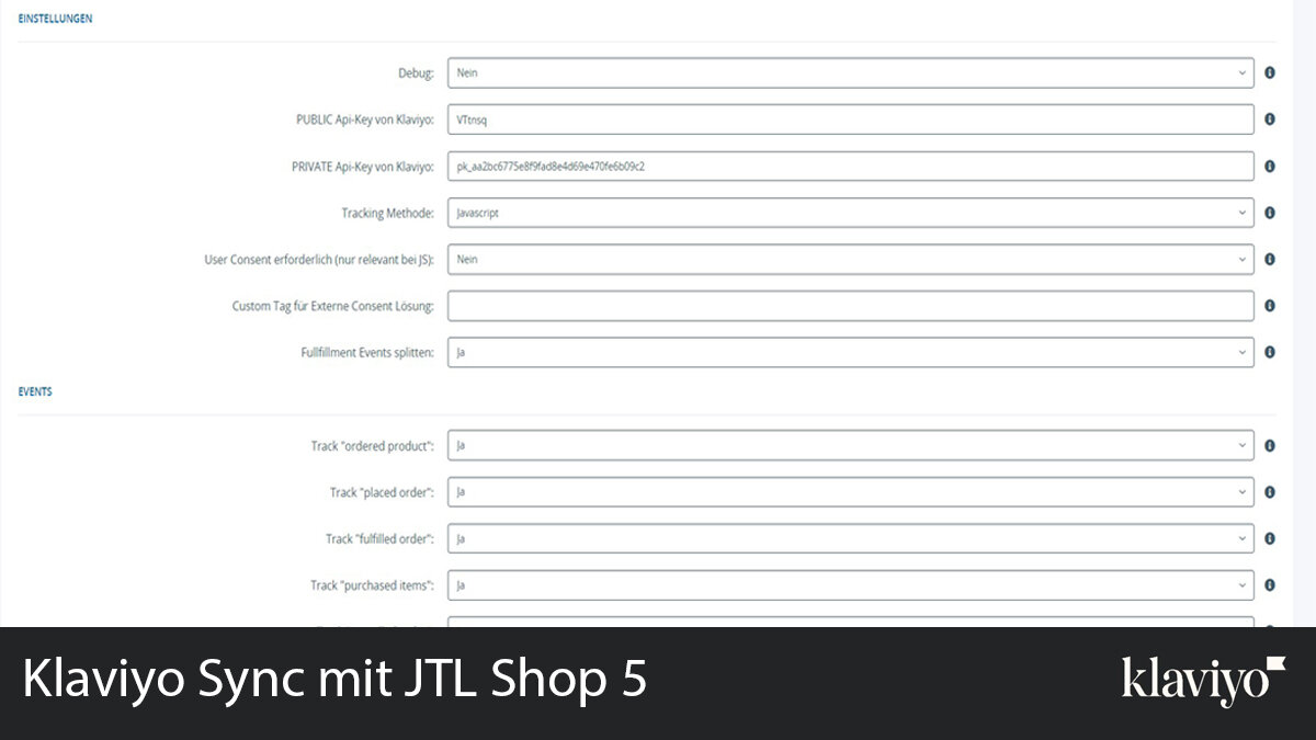 Klaviyo JTL Shop Sync Features