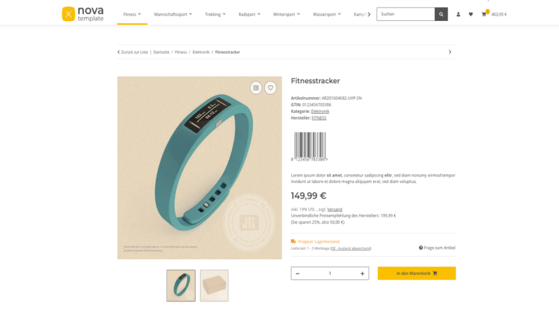 EAN/GTIN Barcode-Anzeige Plugin für JTL Shop 5