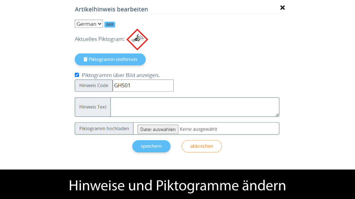 Piktogramme hinzufügen