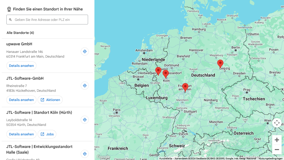 Filial- &amp; H&auml;ndlersuche - Google Maps Store Locator