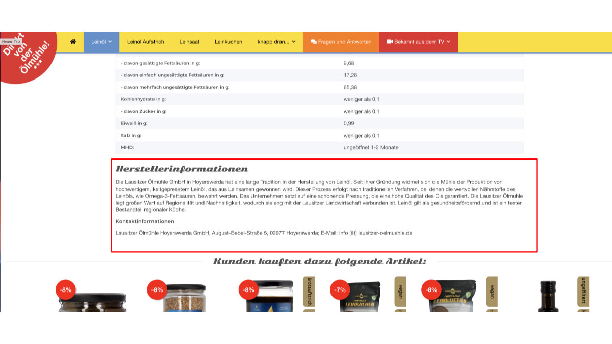 "EU GPSR Herstellerinformationen anzeigen" Plugin - by NETZdinge.de