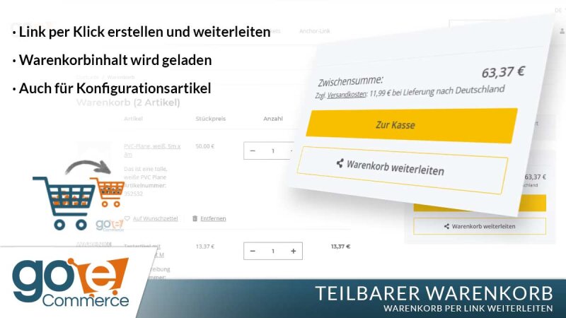 Warenkorb Teilen: Teile deinen Warenkorb per Link an Kunden und Händler