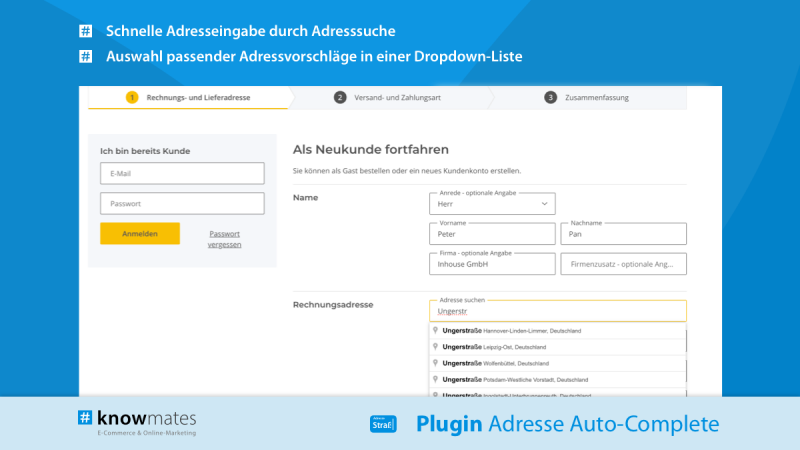 Adresse Auto-Complete (Adressdaten automatisch befüllen)