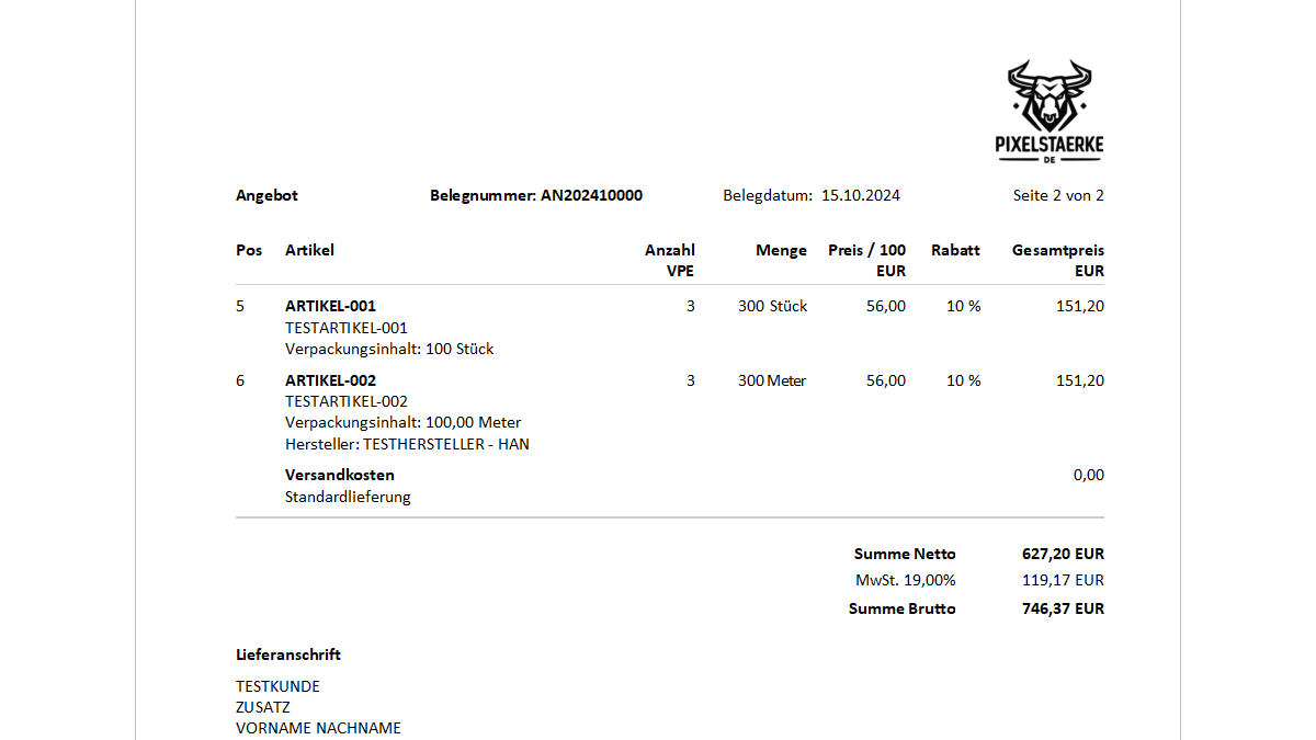 Angebotsvorlage PXS Professional v1- Erste Seite unten