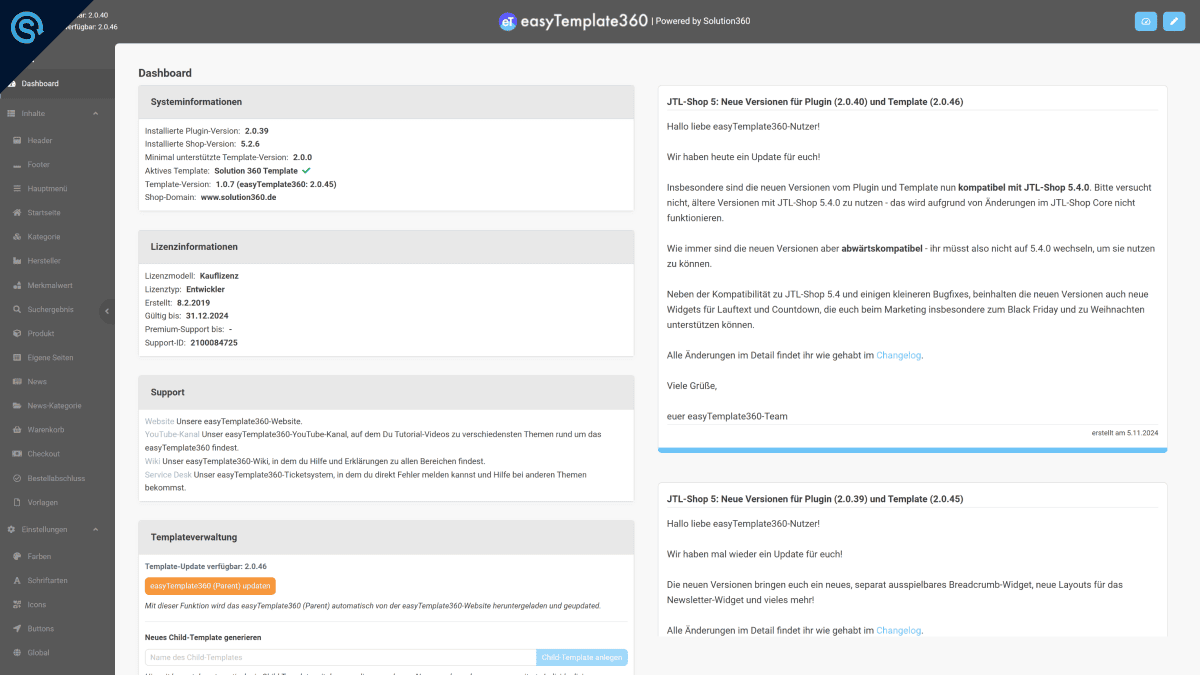 USPs easyTemplate360