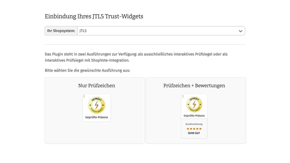 IT-Recht Kanzlei Trust-Widget Widgets