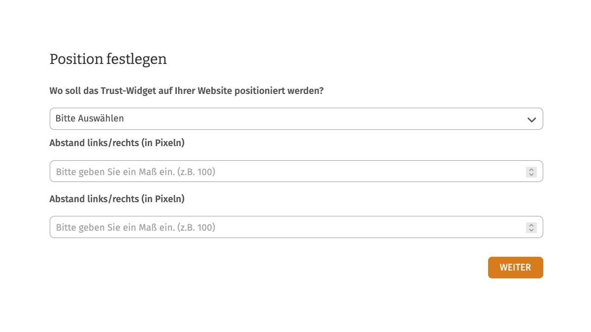 Trust-Widget Einstellungen