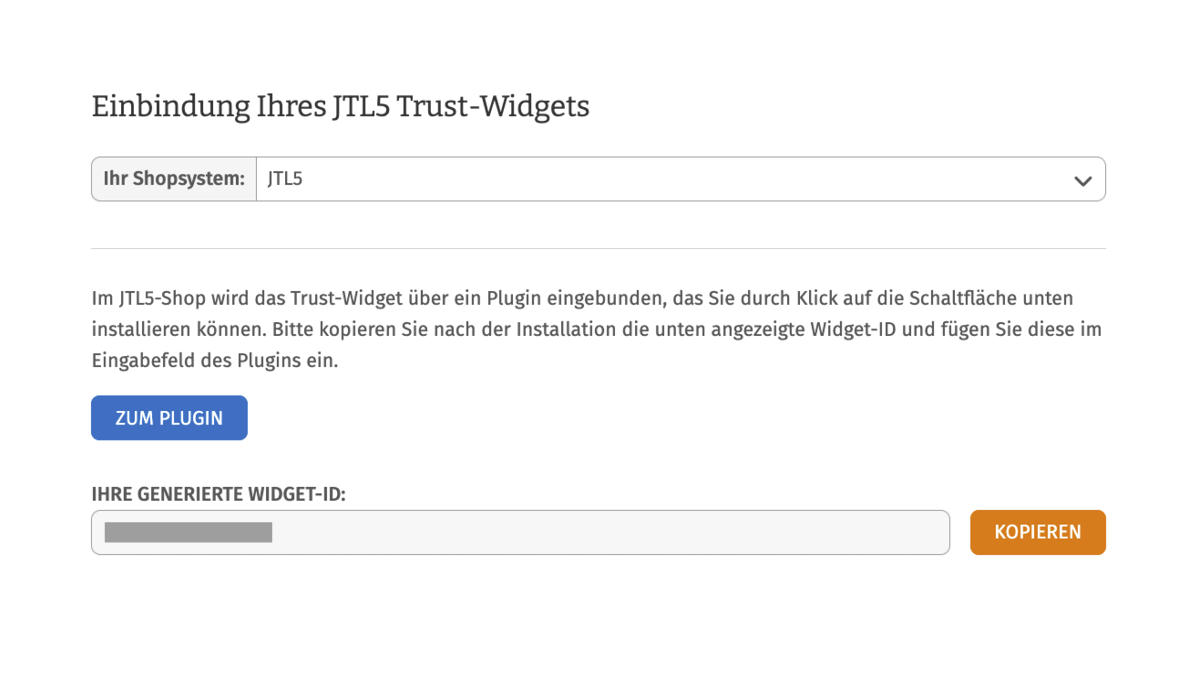 Trust-Widget Positionierung