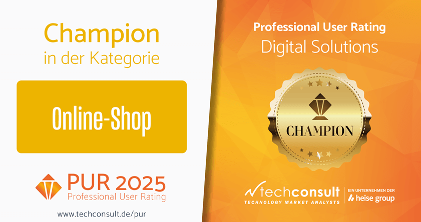 PUR 2025 Professional User Rating Champion Onlineshop-Lösungen Digital Solutions